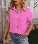 Camisa de Manga Corta R. Lauren con Bolsillo en el Pecho – Corte Aireado