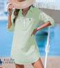 R. Ꮮаᴜгеn Vestido Camisero a Rayas Clásico