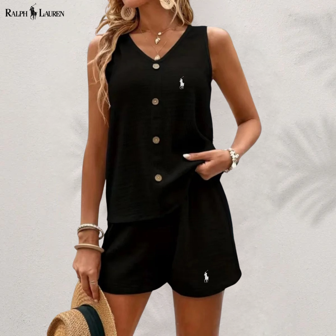 Conjunto de Top con Botones y Pantalones Cortos R. Lauren