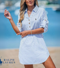 R. Ꮮаᴜгеn Vestido Camisero a Rayas Clásico
