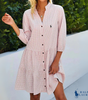 Vestido de Verano Chemise Gingham con Escote en V y Botones de R. Ꮮаᴜгеn + Sombrero de Sol R. Ꮮаᴜгеn Gratis