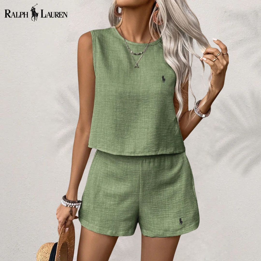 [Compra 1 Llévate 2] Conjunto Completo de Lino Serenity con Dos Piezas de R. Lauren + Sombrero de Sol R. Lauren Gratis