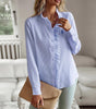 Blusa R. Lauren con Volantes – Estructura Suave y Clásico Botón