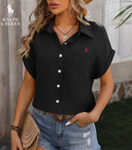 Camisa de Manga Corta R. Lauren con Bolsillo en el Pecho – Corte Aireado