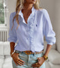 Blusa R. Lauren con Volantes – Estructura Suave y Clásico Botón
