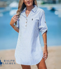R. Ꮮаᴜгеn Vestido Camisero a Rayas Clásico