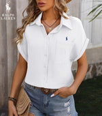 Camisa de Manga Corta R. Lauren con Bolsillo en el Pecho – Corte Aireado