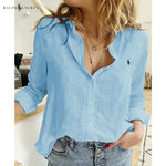 R. Ꮮаᴜгеn Camisa de Lino con Botones