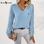 Suéter de Punto Elegante con Escote en V Ralph Lauren™