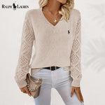 Suéter de Punto Elegante con Escote en V Ralph Lauren™