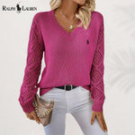 Suéter de Punto Elegante con Escote en V Ralph Lauren™