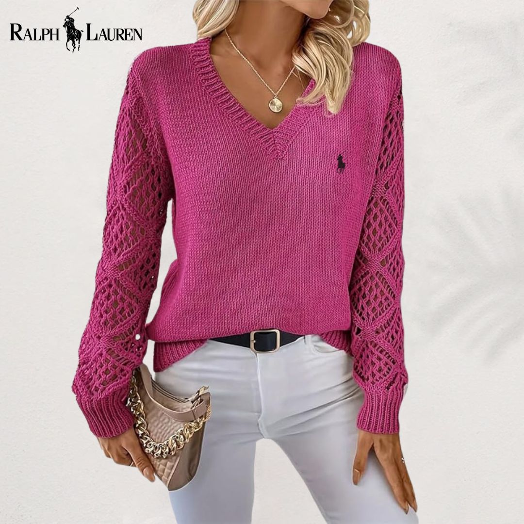 Suéter de Punto Elegante con Escote en V Ralph Lauren™