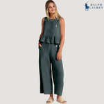 R. Lauren Conjunto de Dos Piezas con Tirantes Volantes + Sombrero de Sol Gratis – Compra 1, Lleva 2