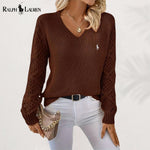 Suéter de Punto Elegante con Escote en V Ralph Lauren™