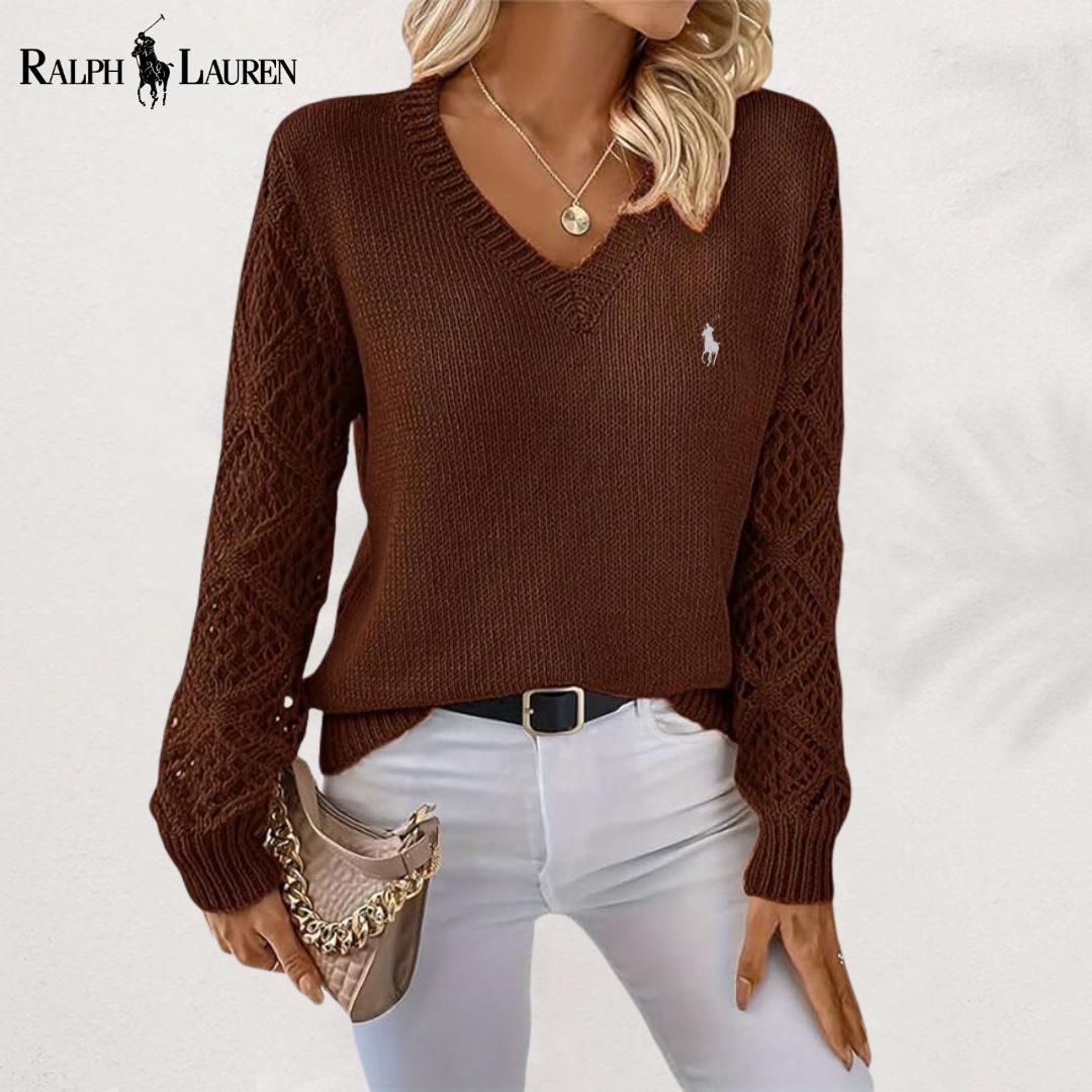 Suéter de Punto Elegante con Escote en V Ralph Lauren™